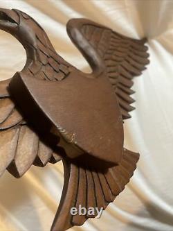 Antique Carved Wooden Patriotic Eagle Signed Joe Wye folk art bellamy style