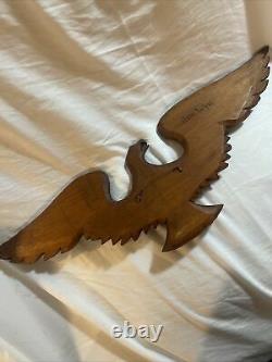 Antique Carved Wooden Patriotic Eagle Signed Joe Wye folk art bellamy style