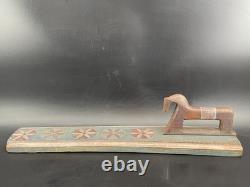 Antique Carved Wooden Scandinavian Mangle Board Folk Art