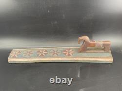 Antique Carved Wooden Scandinavian Mangle Board Folk Art