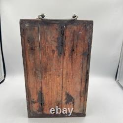 Antique Chinese Carved Wood Shrine Cabinet Dragons Gilt Red Lacquer Folk Art