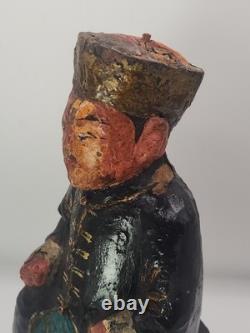 Antique Chinese Wood Carved Seated Figure Qing Style Folk Art Ancestor 7