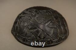 Antique Colonial Carved Coconut Cup Sailors Bugbear Folk Art 18/19th Century