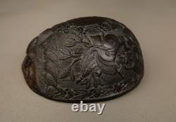 Antique Colonial Carved Coconut Cup Sailors Bugbear Folk Art 18/19th Century
