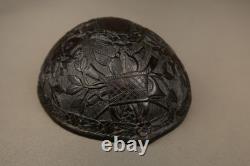 Antique Colonial Carved Coconut Cup Sailors Bugbear Folk Art 18/19th Century