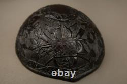 Antique Colonial Carved Coconut Cup Sailors Bugbear Folk Art 18/19th Century