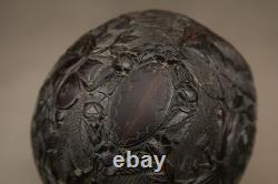 Antique Colonial Carved Coconut Cup Sailors Bugbear Folk Art 18/19th Century