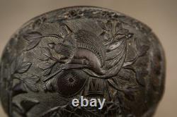 Antique Colonial Carved Coconut Cup Sailors Bugbear Folk Art 18/19th Century