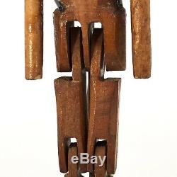 Antique Dancing Doll Carved Wooden Folk Art Articulated Figure