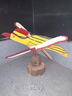Antique David Butler American Folk outsider Art Carved Flying Bird Whirligig