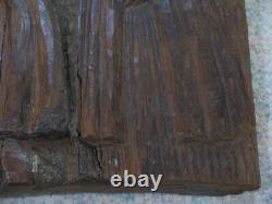Antique EUROPEAN CARVED WOOD FOLK ART PANEL AS FOUND 16C