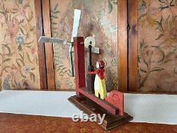 Antique Early 1900s Country Folk Art Hand Carved Wooden Butter Churn Whirligig