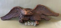 Antique Early 20thC Folk Art Wood Carved Patriotic Eagle Trade Sign Bellamy Styl