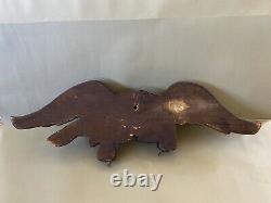 Antique Early 20thC Folk Art Wood Carved Patriotic Eagle Trade Sign Bellamy Styl