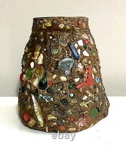 Antique Early-20th C. American Folk Art Memory Jug with 14K Gold inlaid Brooch