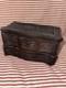 Antique Early Folk Art Carved Wood Sewing Box Ensemble