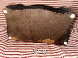 Antique Early Folk Art Carved Wood Sewing Box Ensemble