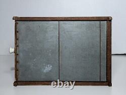 Antique FOLK ART CARVED & PAINTED WOOD BIRD ON SWING IN CAGE