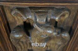 Antique Folk Art American Eagle Carved Oak Wall Plaque High Relief Heraldic 21