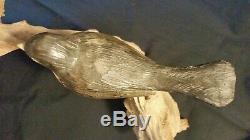 Antique Folk Art Bird Decoy Sculptures Hand Carved Wood