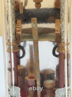 Antique Folk Art Bottle Whimsy Hand Carved Sawmill Gear Diorama Rare