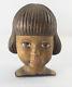 Antique Folk Art Carved Creepy Doll Head Figure Child
