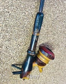 Antique Folk Art Carved Figural Tobacco Pipe Americana Man Face Wood