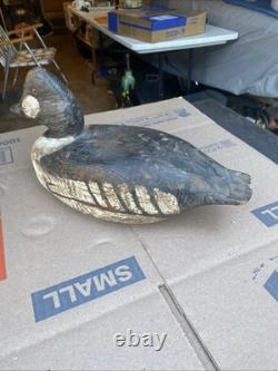 Antique Folk Art Carved & Painted Goldeneye Duck Hunting Decoy Vintage