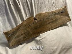 Antique Folk Art Carved Painted Wooden Camp Avery Sign with raised lettering