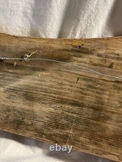Antique Folk Art Carved Painted Wooden Camp Avery Sign with raised lettering
