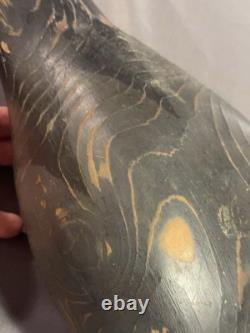 Antique Folk Art Carved & Painted Wooden Redhead Duck Decoy signed Denis Luneau