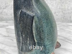 Antique Folk Art Carved Penguin Bird Wood Sculpture