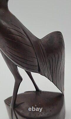 Antique Folk Art Carved Walnut Rooster 13 High Detail Sculpture Figurine