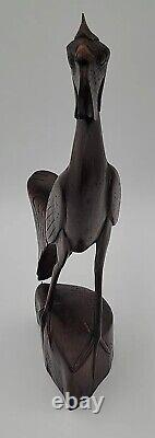 Antique Folk Art Carved Walnut Rooster 13 High Detail Sculpture Figurine