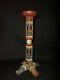 Antique Folk Art Carved Whimsey Polychrome Painted Americana Aafa Candle Stick