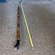 Antique Folk Art Carved Wood/horn Swagger Knob Walking Stick Cane Vtg 36.5 #fh