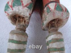 Antique Folk Art Carved Wood & Painted Clown / Cat Jointed Legs & Arms c. 1930's