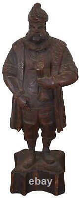 Antique Folk Art Carved Wood Renaissance Man Scholar Statue Figure 17