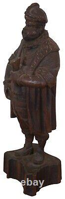 Antique Folk Art Carved Wood Renaissance Man Scholar Statue Figure 17