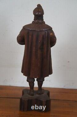Antique Folk Art Carved Wood Renaissance Man Scholar Statue Figure 17