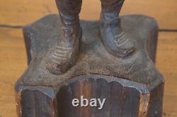 Antique Folk Art Carved Wood Renaissance Man Scholar Statue Figure 17