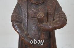 Antique Folk Art Carved Wood Renaissance Man Scholar Statue Figure 17