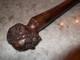 Antique Folk Art Carved Wooden Cane African Mans Head Hard Wood