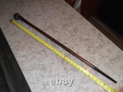 Antique Folk Art Carved Wooden Cane African Mans Head Hard Wood