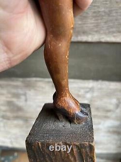 Antique Folk Art Carving Nude Woman High Heels Circa 1930 Art Deco