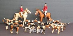 Antique Folk Art FOX HUNT Wood Carvings Chester County, PA Horses Hound Dogs