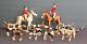 Antique Folk Art Fox Hunt Wood Carvings Chester County, Pa Horses Hound Dogs