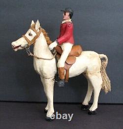 Antique Folk Art FOX HUNT Wood Carvings Chester County, PA Horses Hound Dogs