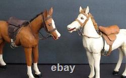 Antique Folk Art FOX HUNT Wood Carvings Chester County, PA Horses Hound Dogs