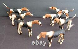 Antique Folk Art FOX HUNT Wood Carvings Chester County, PA Horses Hound Dogs